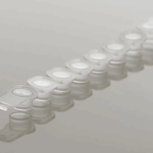 Strip of 8 Flat Optical Caps Crystal Clear